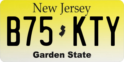 NJ license plate B75KTY