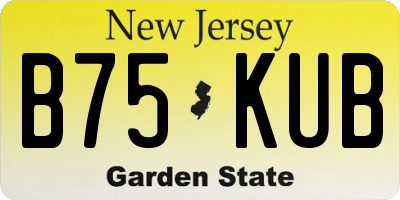 NJ license plate B75KUB