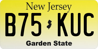 NJ license plate B75KUC