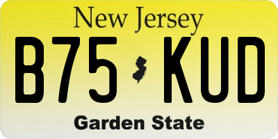 NJ license plate B75KUD