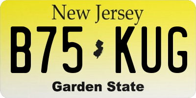NJ license plate B75KUG
