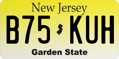 NJ license plate B75KUH