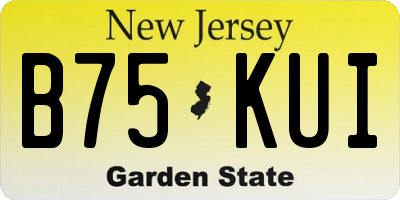 NJ license plate B75KUI