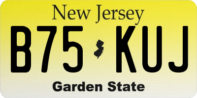 NJ license plate B75KUJ