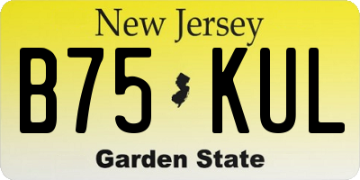 NJ license plate B75KUL