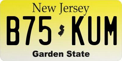NJ license plate B75KUM