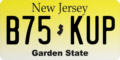 NJ license plate B75KUP
