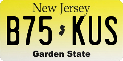 NJ license plate B75KUS
