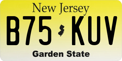NJ license plate B75KUV