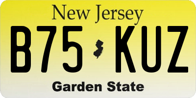 NJ license plate B75KUZ