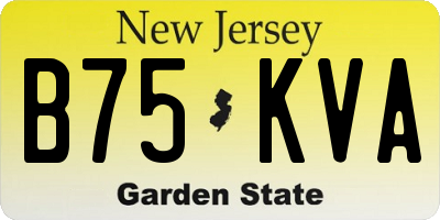 NJ license plate B75KVA
