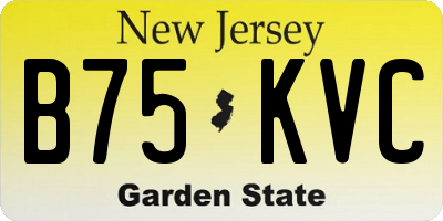 NJ license plate B75KVC