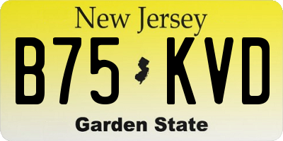NJ license plate B75KVD