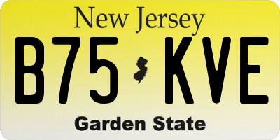 NJ license plate B75KVE