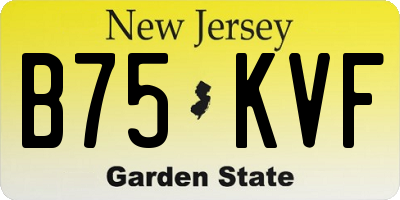 NJ license plate B75KVF