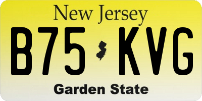 NJ license plate B75KVG