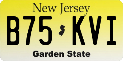 NJ license plate B75KVI