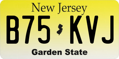 NJ license plate B75KVJ