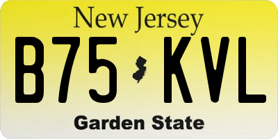 NJ license plate B75KVL