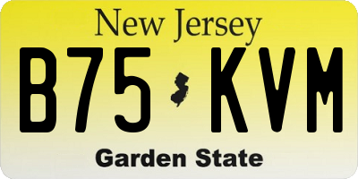 NJ license plate B75KVM