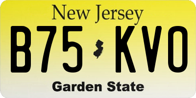 NJ license plate B75KVO