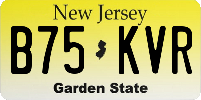 NJ license plate B75KVR