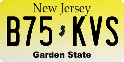 NJ license plate B75KVS
