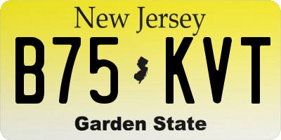 NJ license plate B75KVT