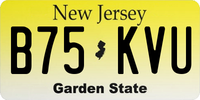 NJ license plate B75KVU
