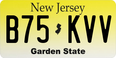 NJ license plate B75KVV