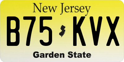 NJ license plate B75KVX