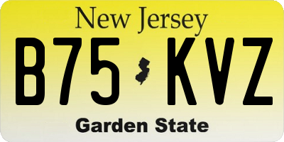 NJ license plate B75KVZ