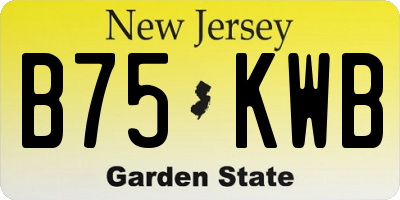 NJ license plate B75KWB