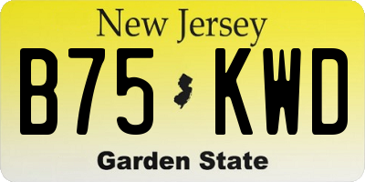 NJ license plate B75KWD