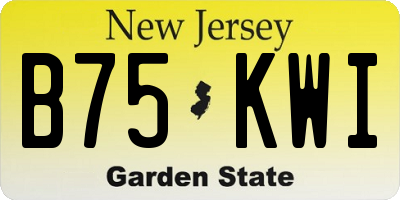 NJ license plate B75KWI