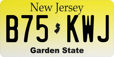 NJ license plate B75KWJ