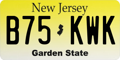 NJ license plate B75KWK