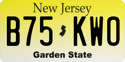 NJ license plate B75KWO