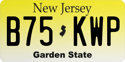 NJ license plate B75KWP