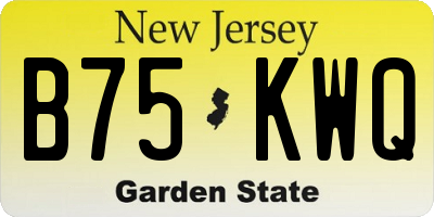 NJ license plate B75KWQ