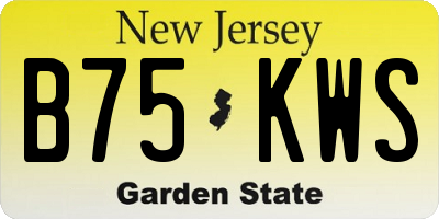 NJ license plate B75KWS