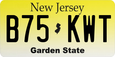 NJ license plate B75KWT