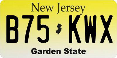 NJ license plate B75KWX