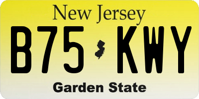 NJ license plate B75KWY
