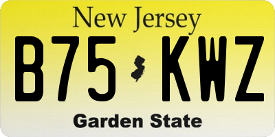 NJ license plate B75KWZ