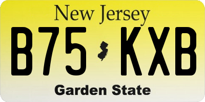 NJ license plate B75KXB