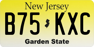 NJ license plate B75KXC