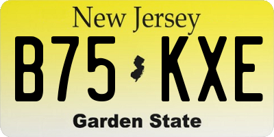 NJ license plate B75KXE