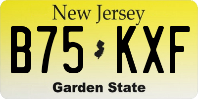 NJ license plate B75KXF
