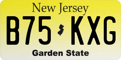 NJ license plate B75KXG